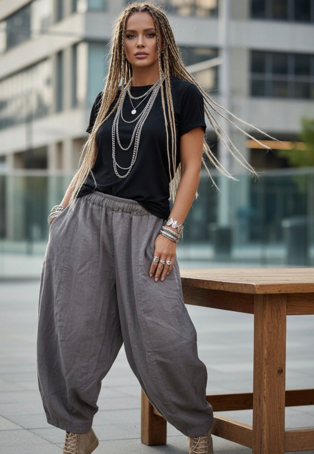 Pantalón bloomers Lino